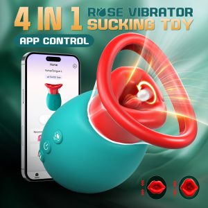 [4 In 1 Sucking Vibrator] 1pc 4 In 1 Sucking Vibrator - Rose Sex Toy With 10 Mouth Kissing Vibrations & 3 Auto/Manual Suction - Adult Toys Clit Sucker For Female, G Spot Vibrators Nipple Sexual Wellness Vibrator Wand