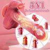 Telescopic Rotating Realistic Dildo Anal Vibrator With Tongue Licking Clitoral Stimulator With Handsfree Base, 5 In 1 G-Spot Vibrator With 5 Thrusting & 10 Vibrating & Heating Modes, Clit Massager Anal Butt Plug Dildo Adult Sex Toys For Women Couples - Image 2