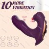 Clitoris G-Spot Vibrator Dildo for Her, 3-in-1 Tongue Licking Sucking Vibrators with 10 Vibration & 5 Flapping Pulsation & 5 Licking Suction Modes, Clitoral Nipples Massager Anal Butt Plug Vagina G Spot Stimulators Adults Sex Toys for Women Couples - Image 8