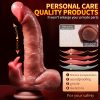 1pc 8.27" Realistic Silicone Dildo Vibrator with Telescopic Thrust & Licking Action - 10 Modes, Heated for Lifelike Temperature, 360° Rotation,, Easy to Clean - Perfect for Female Couples Adult Toy - Image 8