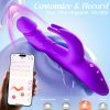 1PC Thrusting Dildo Vibrator For Women, 5 IN 1 App Control G Spot Vibrators With 5 Thrust Dildos & Flapping Bunny & One-click Burst, Adult Sex Toys For Female Vaginal Stimulation - Image 9