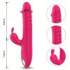 Thrusting Rabbit Vibrator Anal Butt Plug Dildo, G Spot Clitoral Vibrators Rechargeable Realistic Silicone Dildo with 3 Telescopic & 10 Vibrating Modes, Clit Nipples Massager Anus Vagina G-Spot Stimulator, Rose Red Adult Sex Toys for Women Men Couples - Image 8