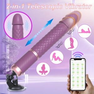 APP Controlled Sex Machine, Automatic Retractable Thrust Dildo Vibrator, Up And Down Massager Retractable Clitoral Anal Stimulation Sex Toy For Adults