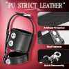 Black Leather Cock Ring Sex Bondage BDSM Testicle Pulling Collar and Leash, Ball Stretcher with Chain Leash, Scrotum Set Reusable Sex Toys for Enhand Sensual Play and Intimate Exploration - Image 4