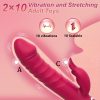 Powerful Thrusting Rabbit Vibrator, Silicone G Spot Clitoral Vibrator Rechargeable Battery Realistic Dildo Vibrator With 10 Thrusting & 10 Vibrating Modes, Rose Sex Toys For Women - Image 8