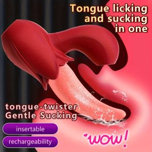 1ps 2in 1 Cunnilingus Vibrator for Women Tongue Licker Clitoral Stimulator G Spot Massager Vaginal Sucking Female Pleasure Sex Toys