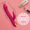 Powerful Thrusting Rabbit Vibrator, Silicone G Spot Clitoral Vibrator Rechargeable Battery Realistic Dildo Vibrator With 10 Thrusting & 10 Vibrating Modes, Rose Sex Toys For Women - Image 4
