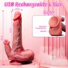 Telescopic Rotating Realistic Dildo Anal Vibrator With Tongue Licking Clitoral Stimulator With Handsfree Base, 5 In 1 G-Spot Vibrator With 5 Thrusting & 10 Vibrating & Heating Modes, Clit Massager Anal Butt Plug Dildo Adult Sex Toys For Women Couples - Image 4