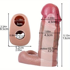 Penis Sleeve - Male Realistic Penis Sleeve Penis Extension Sleeve with Cock Ring, Silicone Penis Sleeve Small Penis Sheath Adult Sex Toy, Sleeve Men Sex Tool Skin