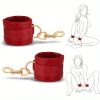 BDSM Bondage Restraints Sex Toys Adjustable Soft Leather Handcuffs Ankle Cuffs Adult Toy, Furniture Restraint Kit for Men Women Couples SM Game Play Red - Image 3