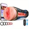 Vibrating Male Masturbator Sex Toys 7.5 Depth Squeezable App Control Male Vibrator Stroker with 12 Vibrations Plump Fleshy Realistic Pocket Pussy Vagina Blowjob Adult Sex Toys for Men Masturbating - Image 3