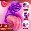 Vibrator Adult Sex Toys for Women - 4in 1 Tongue Thrusting Vibrators Dildo Rose Sex Toys with 10 Licking Clitoral & 10 Vibration Mode, G Spot Clit Stimulator Pleasure Tools for Female Couples Games - Image 3