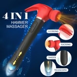 1pc 4-in-1 Multi-Function Hammer Vibrator - Clitoral And G-spot Stimulator with Multi-frequency Vibration, Telescopic Sucking, Precise Positioning, Easy to Clean, USB Charging - Ideal for Female Pleasurp