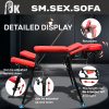 SM Sex Toys, BDSM Spanking Bench with Adjustable Restraints - Red Bondage Bench with Headrest And Wrist Straps for SM Sex Positions And Submissive Sex - Heavy Duty Adult Spanking Chair for Master/Slave Couples (Discreet Shipping) - Image 6