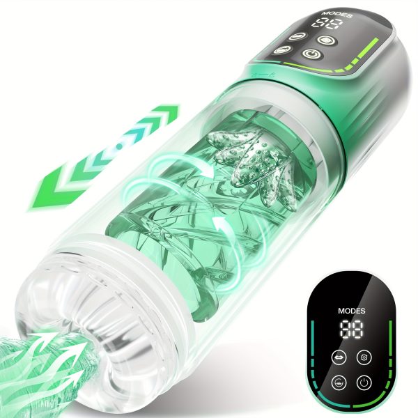 1 Pc Automatic Male Masturbator, Male Sex Toys For Men Sex Toy Adult Toys Sex Machine Pocket Pussy Male Stroker Male Masturbators With & 7 Thrusting Rotating Vibrating Sucking LED Display