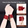 BDSM Bondage Restraints Sex Toys Adjustable Soft Leather Handcuffs Ankle Cuffs Adult Toy, Furniture Restraint Kit for Men Women Couples SM Game Play Red - Image 2