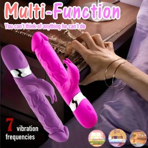 2pcs Female Masturbator Silicone Rabbit Simulation Penis Vibrator Toy Adult Sex Massage G-Spot AV Stick Mother's Day Gift for Women, Mom, Wife