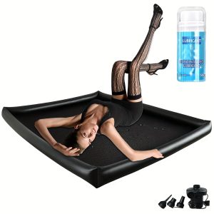 Inflatable Massage Sheet PVC Waterproof Sex Furniture for Bedroom Nuru Massage Relax Gel Air Mattress Sheets Queen Waterproof Blanket for Bed Rubber Novelties Sex Toys Couple Products Set
