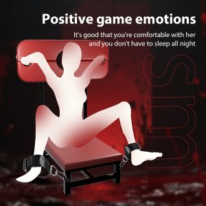 BDSM Sex Chair - Adjustable Bondage Chair With Restraints (Ankle Cuffs & Straps), Adult Love Chair For Couples, Easy Assembly, 2 Position Modes - SM Furniture For Training & Play