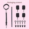 Spreader Bar Sex Toys with Wrist and Ankle Collar Restraint Set Adjustable Handcuffs Collar Restraint Set for Adult Couples BDSM Black - Image 8