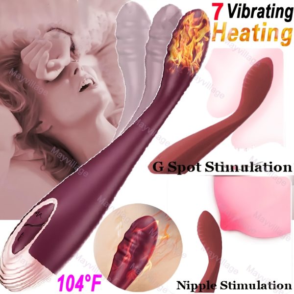 1pc Rechargeable Rabbit Dildo Vibrator with Heating, 10 Vibration Modes, G-Spot & Clitoral Stimulator, Silicone Soft Massager for Women, Deep Penetration, Anal Butt Plug, DC Power Supply, ≤36V, 300mAh Battery