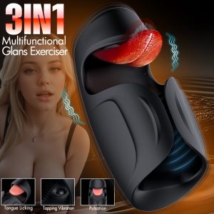 Male Sex Toys for Men - Male Masturbator Penis Training Vibrator, 10 Tongue-Licking & Tapping & Vibrating Sex Toy Male Stroker Trainer, Mens Sex Machine Masturbators Adult Sex Toys & Game