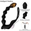 Butt Plug - 2 in 1 Vibrating and Heating Anal Beads, Silicone Butt Plug with 10 Vibration Modes, Progressive Design Anal Vibrator Prostate Massager Adult Sex Toy for Men, Women and Couples, Masturbators for Men and Women Anal Plug Prostate Massager, Rechargeable Vibrator Toy with Cock Ring and Anal Beads - Image 2