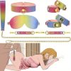 Sex Bondage BDSM Restraints Kits Sex Toys for Women with Adjustable Handcuffs Ankle Cuffs Blindfold Collar Neck Chain Leather Restraints Set for Couples Beginner SM Game Play - Image 2