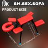 SM Sex Toys, BDSM Spanking Bench with Adjustable Restraints - Red Bondage Bench with Headrest And Wrist Straps for SM Sex Positions And Submissive Sex - Heavy Duty Adult Spanking Chair for Master/Slave Couples (Discreet Shipping) - Image 4