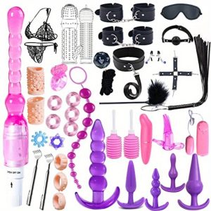 41pcs SM Bondage Restraint Vibrator Silicone Anal Plug Sex Toys for Butt Plug Color