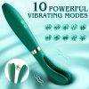 Women'S Green Bunny Ears Vibrator - 10 Powerful Vibration Modes, Rechargeable Lithium Battery, Dual Stimulator, Finger Bullet Design for Intimate Pleasure, Intimate Pleasure Accessory | Playful Design | Rechargeable Battery - Image 2