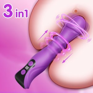 Swing Thrusting Dildo Vibrator Sex Toys, G Spot Clitoral Vibrators with Powerful 9 Thrusting & 9 Vibrating & 9 Swing Modes, Anal Dildo Toys with LCD Display, Massager Adult Sex Toys for Women