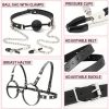 BDSM Sex Bondage Breast Restraints B to D Cup Chest Harness Boobs Cincher with Silicone Ball Gag and Nipple Clamps Sex Harness Kinky Lingerie Bra SM Games Sex Toys for Women Couples Beginner Black - Image 3