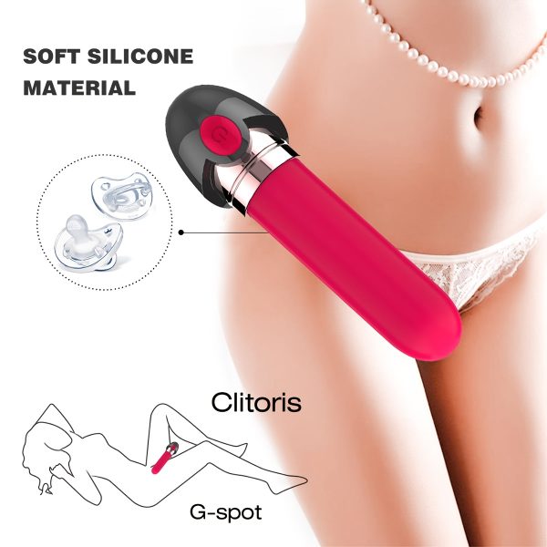 Dildo - Mini Bullet Vibrator For Women, Precision Clitoral Stimulator Made Of Body-Safe Silicone, USB Rechargeable Female Lipstick Vibe Small Clit Nipples Massager Anal Dildo Vagina G-spot Stimulators With 10 Vibrations Sex Toys For Women Couples