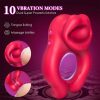 Vibrating Cock Ring for Couples Sex Toys, Tongue Licking Vibrator for Couple Pleasure, 3 Motors with 10 Vibrations, Vibrator for Men Women Play - Image 2