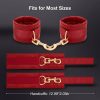 BDSM Bondage Restraints Sex Toys Adjustable Soft Leather Handcuffs Ankle Cuffs Adult Toy, Furniture Restraint Kit for Men Women Couples SM Game Play Red - Image 7