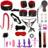 26pcs/DBSM Sex Toy, SM Bed Restraint Kit, Ankle Cuffs Hand Cuff Bondage Restraint Couples Flirting Game Fetish Sexual Pleasure Alternative Adult Sex Toy For Men Women And Single Frequency Finger Cover Vibrator With Tongue Clitoral Stimulation - Image 5