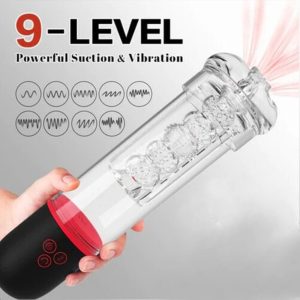 Automatic Masturbator Men Vacuum Pump - with 9 Suction Modes with Pump Vibrator for Male Training Sex Toys