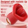 1pc Red Lip And Tongue Masturbator, Clitoral Stimulator, Female Adult Sex Toys With 10 Vibration Modes And Tongue Mode, G-spot Nipple Stimulation Vibrator, Female Adult Erotica, USB Rechargeable, Easy To Carry, Easy To Clean - Image 3