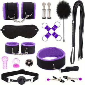 Sex BDSM Bondage Kit for Couples Sex Bed Straps Restraints Set with Fetish Comfy Ankle amp; Wrist Cuffs Blindfold Tickler for Adults Sm Sex Play Games Toys Kit 28pcs