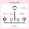 Spreader Bar Sex Toys with Wrist and Ankle Collar Restraint Set Adjustable Handcuffs Collar Restraint Set for Adult Couples BDSM Black - Image 7