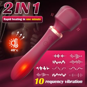 10 Adjustable Modes Of Female Clitoral Vibrator AV Female Vibrator Ergonomic Clitoral Massage One Touch Burst Dual Head Vibration Skin Friendly Soft Vibration G-spot Vibrator Female Adult Products