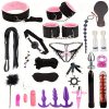26pcs/DBSM Sex Toy, SM Bed Restraint Kit, Ankle Cuffs Hand Cuff Bondage Restraint Couples Flirting Game Fetish Sexual Pleasure Alternative Adult Sex Toy For Men Women And Single Frequency Finger Cover Vibrator With Tongue Clitoral Stimulation - Image 9
