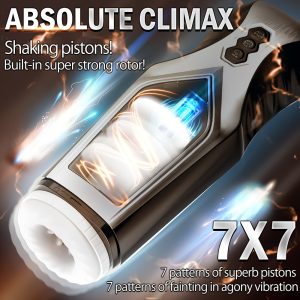 [Thrusting Pocket Male Stroker] 7 Vibration & Thrusting Pocket Male Stroker - Automatic Male Masturbator Adult Toy - 3D Realistic Textured Mens Masturbators