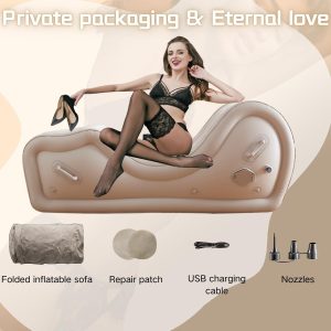 Sex Furniture Sofa Pillow with Automatic Air Pump, BDSM Sex Toys Inflatable Cushion for Couple Sexual Position Support Multifunctional Ramps