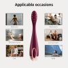 1pc Rechargeable Rabbit Dildo Vibrator with Heating, 10 Vibration Modes, G-Spot & Clitoral Stimulator, Silicone Soft Massager for Women, Deep Penetration, Anal Butt Plug, DC Power Supply, ≤36V, 300mAh Battery - Image 9