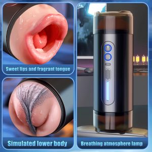 Airplane Cup Male Penis Endurance Exercise Device With Four Languages, Voice Interaction, Deep Experience Of Stretching, Rotation, Super Strong Vibration, Realistic Physical Body, Male Masturbation, Sex Toys, Sex Toys