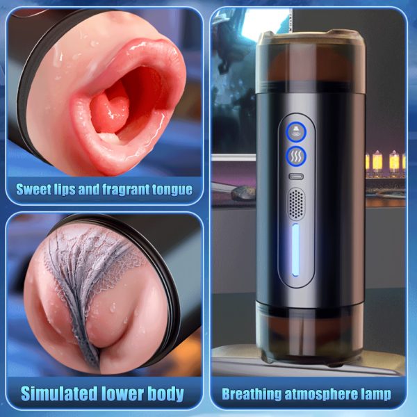 Airplane Cup Male Penis Endurance Exercise Device With Four Languages, Voice Interaction, Deep Experience Of Stretching, Rotation, Super Strong Vibration, Realistic Physical Body, Male Masturbation, Sex Toys, Sex Toys