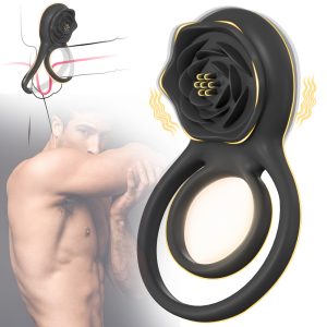 Rose Clitoral Stimulator Vibrating Cock Ring – Couples' Intimate Pleasure Toy With 7 Vibration Modes For Men And Women
