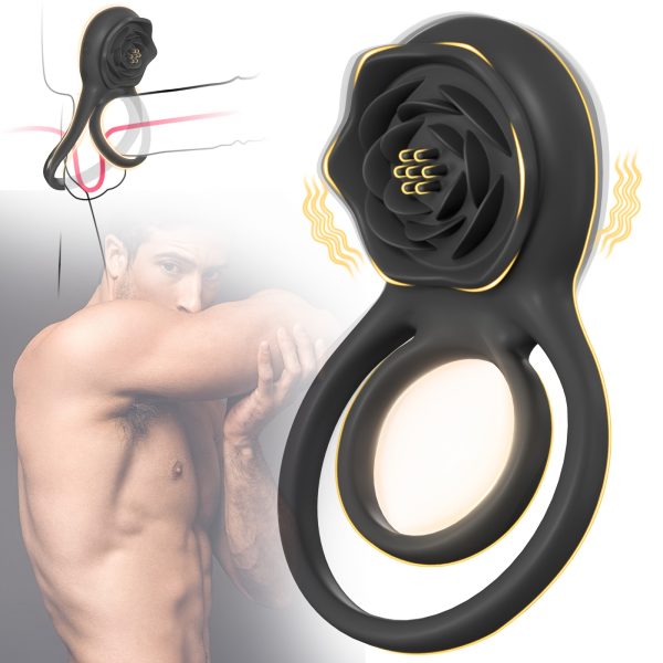 Rose Clitoral Stimulator Vibrating Cock Ring – Couples' Intimate Pleasure Toy With 7 Vibration Modes For Men And Women
